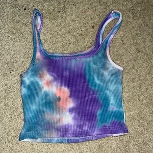 Tie dye cropped cute tank top